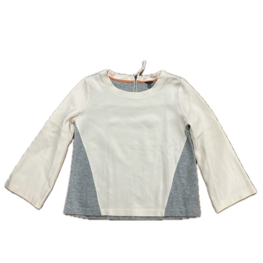 Ann Taylor light pink and Gray Sweater with bell sleeves